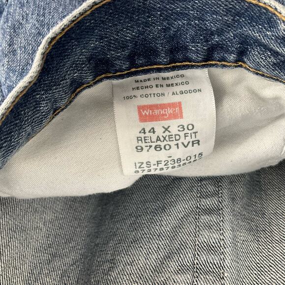 Wrangler Men’s Relaxed Fit Straight Leg Jeans Blue Size 44x30 - Picture 3 of 5